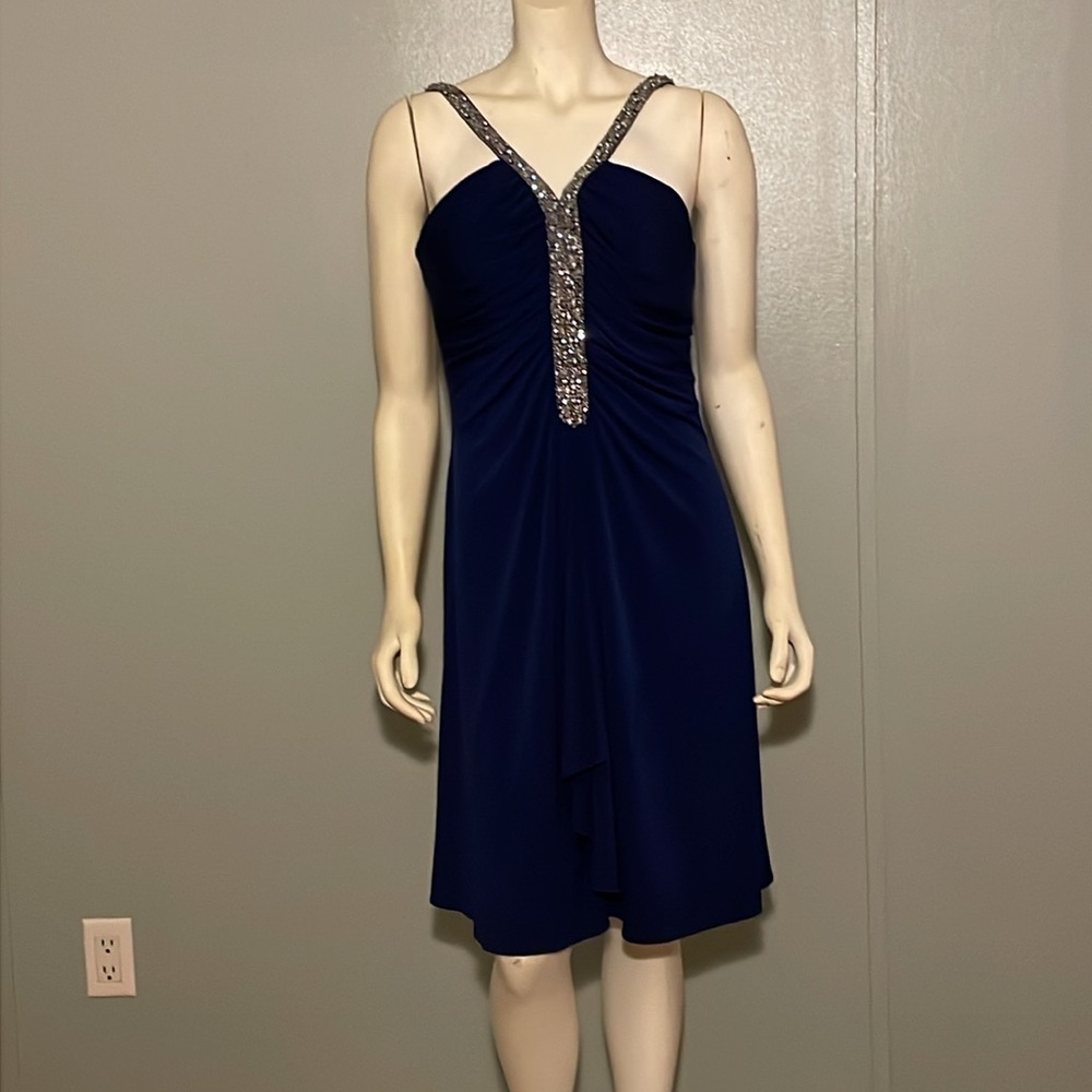 JS Boutique, embellished, ruched dress. Size 14